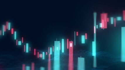 Poster - Financial, digital and stock or market for trading with graph, investment and finance dashboard of economy growth. Statistics, cryptocurrency and information, numbers for inflation and future