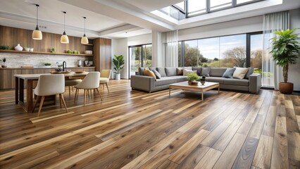 Richly textured luxury vinyl plank flooring mimics the warmth and natural beauty of hardwood, offering a durable and versatile alternative for modern interiors.