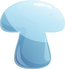 Poster - Simple cartoon blue mushroom is glowing with an inner light