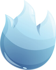Aufkleber - This cartoon illustration shows a blue fireball glowing with fantasy light magic effect