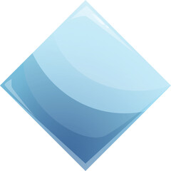 Poster - blue rhombus shape with a smooth, curved surface creating an abstract design element