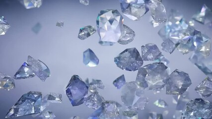 Poster - Shimmering Crystals Dance in Ethereal Light Over a Dreamy Background. Generative AI