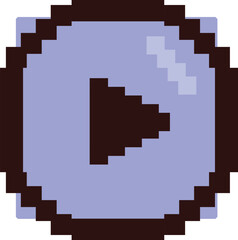 Poster - Pixel art play button is depicting the concept of gaming