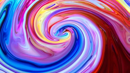Poster - Vibrant Swirls of Color Dance Together in a Stunning Display of Fluid Art Techniques. Generative AI