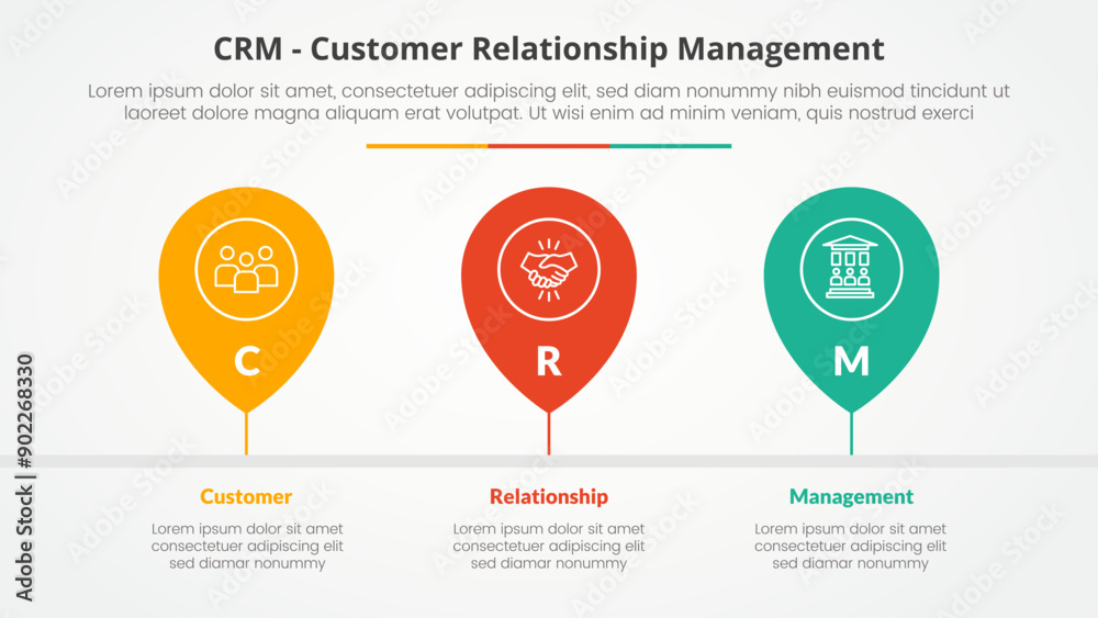 CRM customer relationship management infographic concept for slide ...