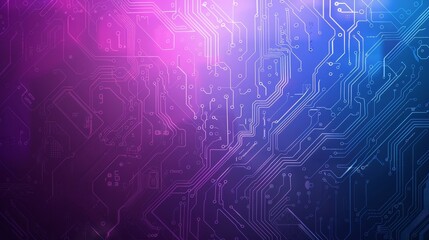 Poster - Abstract circuit design with vibrant purple and blue colors representing modern technology concepts.