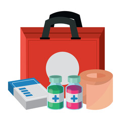 Wall Mural - first aid kit with medicines