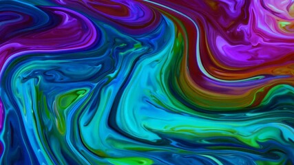 Poster - Colorful Swirls of Acrylic Paint Blending in a Vibrant Abstract Display. Generative AI