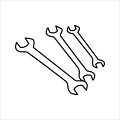 wrench icon, vector wrench maintain logo, black sign isolated on white, bolt, rust, rust cleaner, te