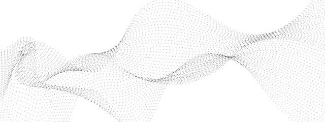 Abstract technology particles gradient flowing dynamic wave doted and halftone lines background. Futuristic technology concept. Vector illustration