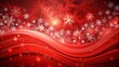 © Caitlin - Vibrant red background with undulating crimson wave and scattered red snowflakes creating a surreal, wintery landscape, conveying energy and festive atmosphere.