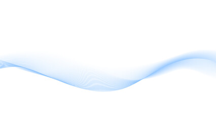 Wall Mural - a blue wave with white background. modern technology background. isolated design element on white ba