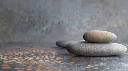 Poster - Minimal background with natural stone for product display and advertising concept
