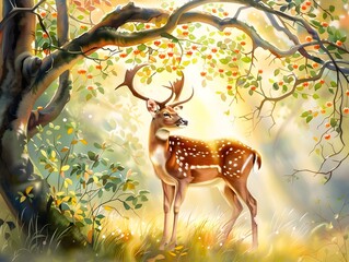 Wall Mural - Deer in the Forest.