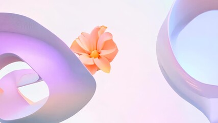 Poster - Dreamy Abstract Motion Art With Soft Pastel Colors Floating in Space. Generative AI