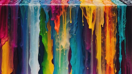 Wall Mural - Abstract background with_a_cascading  waterfall of multi color