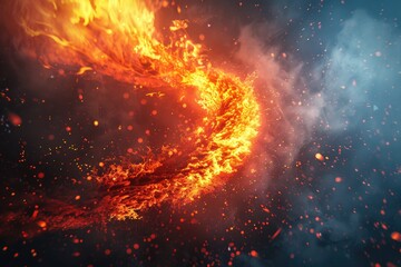 Wall Mural - Fire Ring in Dark Sky