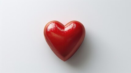 Wall Mural - Red heart shape on white