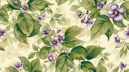 Wall Mural - Elegant Petrea volubilis vector frame, vintage design