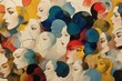 © Panuwat - Abstract painting variety colorful faces faces are arranged Conc