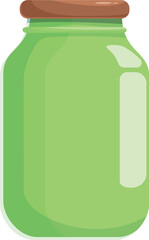 Poster - Green glass jar with brown cap is standing and waiting to be filled with something