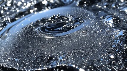 Poster - Captivating Close-Up of Surreal Liquid Textures at Twilight in a Mystical Forest Setting. Generative AI
