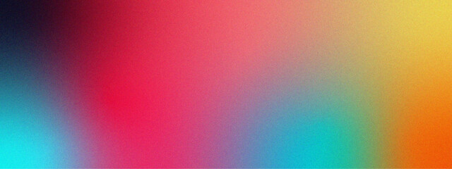 Aufkleber - Rainbow color Gradient background. technology, digital background. Smooth Blend Rainbow Glow with retro gradient grain texture. Vibrant colors shape on dark backdrop noise texture