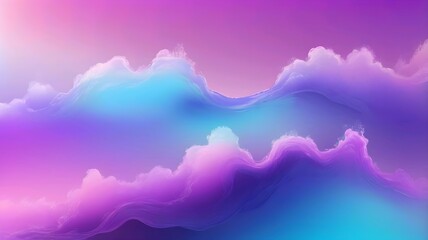 Poster - Purple Blue Gradient Vibrant Dreamy Vector Background. Sunrise, Sunset, Sky, Water Color Overlay Neon Design Element. Luxury Trendy Holograph Defocused Texture. Digital Funky Cool Tech Gradient