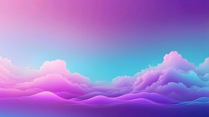 Poster - Purple Blue Gradient Vibrant Dreamy Vector Background. Sunrise, Sunset, Sky, Water Color Overlay Neon Design Element. Luxury Trendy Holograph Defocused Texture. Digital Funky Cool Tech Gradient