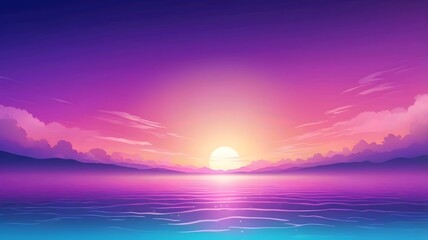 Poster - Purple Blue Gradient Vibrant Dreamy Vector Background. Sunrise, Sunset, Sky, Water Color Overlay Neon Design Element. Luxury Trendy Holograph Defocused Texture. Digital Funky Cool Tech Gradient