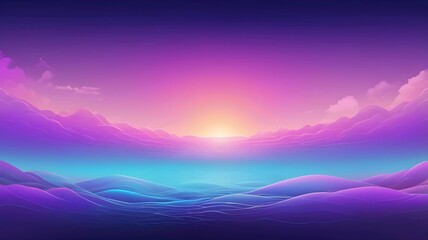 Poster - Purple Blue Gradient Vibrant Dreamy Vector Background. Sunrise, Sunset, Sky, Water Color Overlay Neon Design Element. Luxury Trendy Holograph Defocused Texture. Digital Funky Cool Tech Gradient