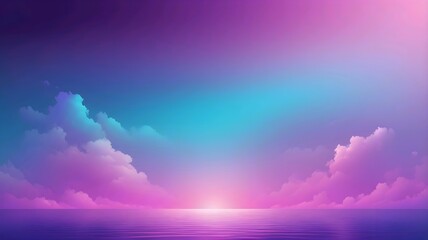 Poster - Purple Blue Gradient Vibrant Dreamy Vector Background. Sunrise, Sunset, Sky, Water Color Overlay Neon Design Element. Luxury Trendy Holograph Defocused Texture. Digital Funky Cool Tech Gradient