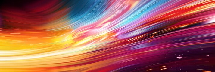 Poster - vibrant digital artwork featuring dynamic abstract colors and light trails for modern, creative proj