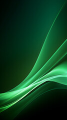 Poster - Digital technology green rhythm wavy line abstract graphic poster background with generative