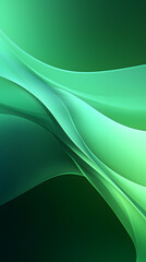 Poster - Digital technology green rhythm wavy line abstract graphic poster background with generative