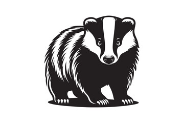 badger animal silhouette vector illustration - Generative AI