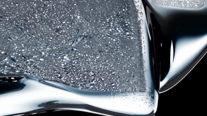 Poster - Captivating Raindrops Dance on Shiny Surface at Dawn. Generative AI