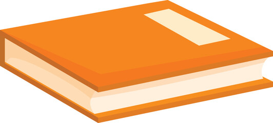 Poster - Orange book is lying closed, its blank cover providing space for your message