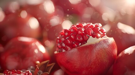 Canvas Print - A bright red pomegranate img