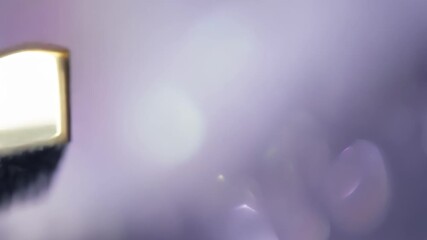 Poster - Dazzling Sparkles Dance Across a Purple Background at Twilight. Generative AI