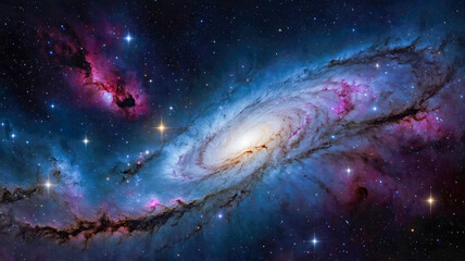 Poster - Stunning image of a vibrant galaxy, filled with stars, nebulae, and cosmic colors