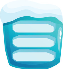 Poster - Blue server rack covered with snow representing cloud computing and data storage