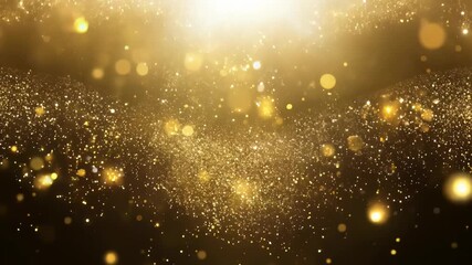 Poster - Golden Sparkles Dancing in Ethereal Light at Twilight. Generative AI