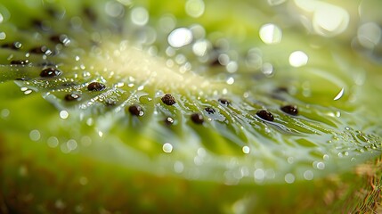 Canvas Print - Green kiwi close-up on the background