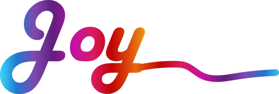 3d Joy text vector written with an elegant typography