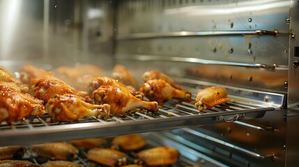 Poster - The wings are laid out on baking sheets