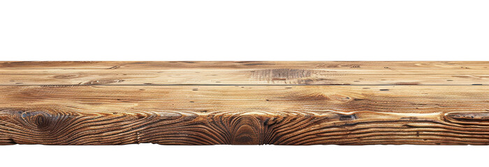 Wall Mural - Rustic wooden plank isolated on white.