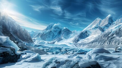 Poster - A glacier is a huge mass of ice image