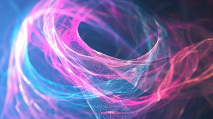 Poster - Swirling lines in shades of purple and blue form dynamic patterns, creating a captivating display of color and movement
