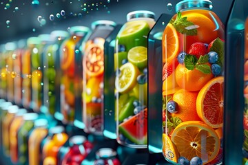 Sticker - Fresh Fruit Infused Water Bottles.